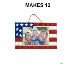 Mosaic Patriotic Flag Picture Frame Sign Craft Kit- Makes 12