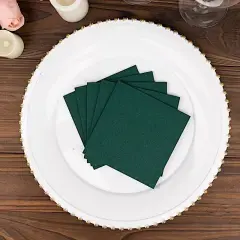 HUNTER GREEN 20 Square 10" x 10" Airlaid Paper Disposable Cocktail NAPKINS
