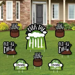 Big Dot of Happiness Over The Hill Birthday - Yard Sign and Outdoor Lawn Decorations - Birthday Party Yard Signs - Set of 8