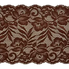 10 Yards of Brea 5 1/2" Stretch Raschel Lace Trim | 10 yard cut Chocolate