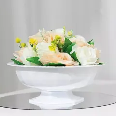 WHITE 3 Plastic 10" Roman Style Compote VASES Flower Pedestals