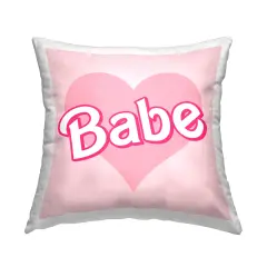 Stupell Industries Babe Pink Heart Phrase Decorative Printed Throw Pillow