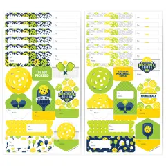 Big Dot of Happiness Let&rsquo;s Rally - Pickleball Assorted Birthday or Retirement Party Gift Tag Labels - To and From Stickers - 12 Sheets - 120 Stickers