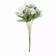 WHITE 3 Bushes 14" Silk Carnation FLOWERS Artificial Floral Bouquets