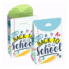 Big Dot of Happiness Back to School - First Day of School Classroom Gift Favor Bags - Party Goodie Boxes - Set of 12