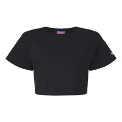 Champion&reg; Women's Heritage Jersey Crewneck Short Sleeve Crop T-Shirt Black