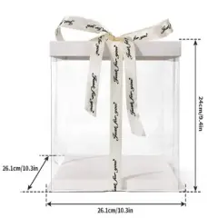 10" x 10" x 9" Clear Transparent White Tall Layer Cake Bakery Boxes with Window