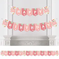 Big Dot of Happiness Girl Little Pumpkin - Fall Birthday Party Bunting Banner - Party Decorations - Happy Birthday