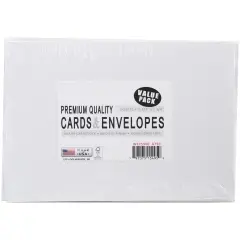 Leader White A7 Greeting Cards with Envelopes, 50 pack