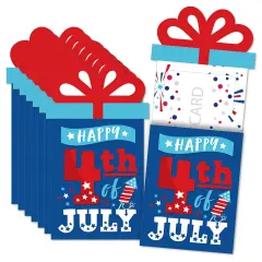 Big Dot of Happiness Firecracker 4th of July -Party Money and Gift Card Sleeves - Nifty Gifty Card Holders - Set of 8