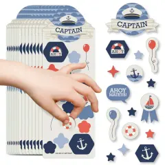 Big Dot of Happiness Ahoy - Nautical - Birthday Party Favor Kids Stickers - 16 Sheets - 256 Stickers