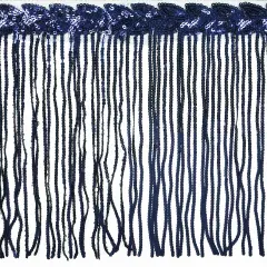 5 Yards of Blame Sequined Leaf Vine Fringe | 5 yard cut Navy Blue