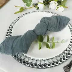 5 DUSTY BLUE Gauze Cheesecloth Cotton DINNER NAPKINS