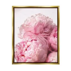 Stupell Industries Blush Pink Peonies Florals Framed Floater Canvas Wall Art Gold Floater Frame