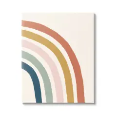 Stupell Industries Sandy Rainbow Geometric Stripes Canvas Wall Art