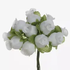 144 pcs White Mini CRAFT ROSE BUDS Wedding Party Favors Supplies