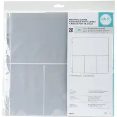 We R Ring Photo Sleeves 12"X12" 10/Pkg-(3) 6"X4" & (1) 6"X12" Pockets