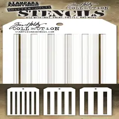 Tim Holtz Layered Stencil Set 3/Pkg-Shifter Stripes