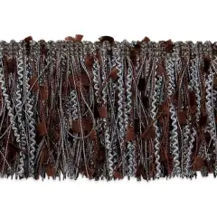 10 yards of Ric-Rac Patch Cut Fringe Trim | 1CH-10 yard cut Pewter Multi