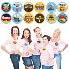 Big Dot of Happiness Oktoberfest - Beer Festival Funny Name Tags - Party Badges Sticker Set of 12