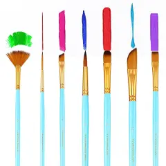 Art Painting Brush Set Assorted 12 Pieces for Acrylic, Watercolor, Gouache, and Hobby Painting