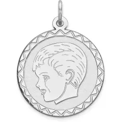 Sterling Silver Boy Charm Jewerly 23mm x 20mm