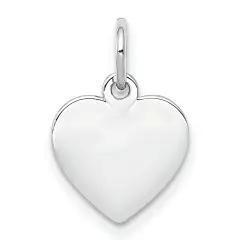 Sterling Silver Heart Charm 0.018" 10.3mm Jewerly 11mm x 10mm