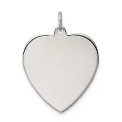 Sterling Silver Heart Charm 0.035" 20.5mm Jewerly 23mm x 21mm