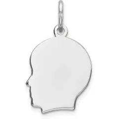Sterling Silver Boy Charm 0.027" Jewerly 15mm x 10mm
