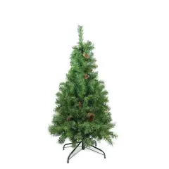 Northlight 4' Dakota Red Pine Full Profile Artificial Christmas Tree with Pine Cones - Unlit Green