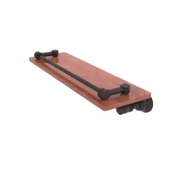 Carolina Collection 16 Inch Wood Shelf With Gallery Rail - Venetian Bronze