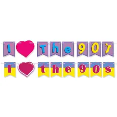 I Love The 90S Streamer Set, (Pack Of 12)