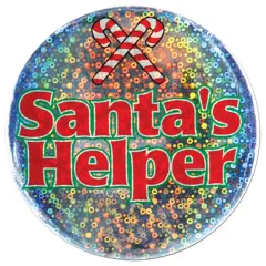 Santa'S Helper Button (Pack Of 12)