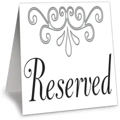 Reserved Table Cards (Pack of 12)