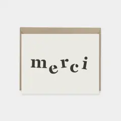 Merci Thank You Card, White, Stylish
