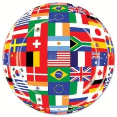 International Flag Plates (Pack of 12)