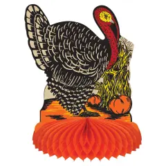 Vintage Fall Harvest Turkey Centerpiece, (Pack of 12)