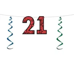 21Glittered Streamer (Pack of 12)