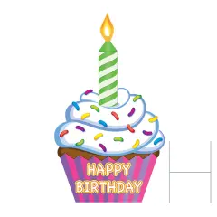 Plastic Jumbo Cupcake Yard Sign, (Pack Of 2)