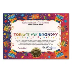 Today's My Birthday Certificate (Pack of 6)