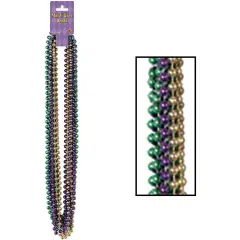 Mardi Gras Small Round Beads (Pack of 12)