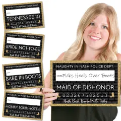 Big Dot of Happiness Nash Bash - Nashville Bachelorette Party Mug Shots - Photo Booth Props Mugshot Signs - 20 Count