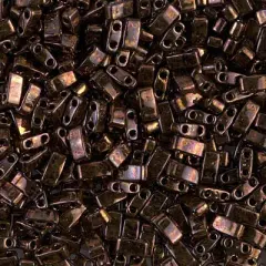 Miyuki Half Tila Bead, HTL-0457B, Metallic Dk Raspberry Iris