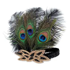 Flapper Peacock Headband, (Pack of 12)