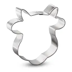 Cow Face Cookie Cutter 4.25 in B1608, CookieCutter.com, Tin Plated Steel, Handmade in the USA