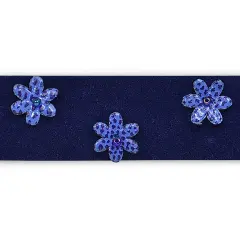 5 yards of Faux Suede Flower Trim | 5 yard cut Royal Blue