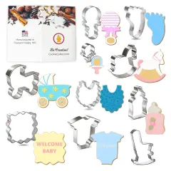 Baby Shower Cookie Cutter 10 Pc Set, CookieCutter.com, Tin Plated Steel, Handmade in the USA