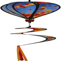 In the Breeze 0986 - Fall Leaves Hot Air Balloon - 6 Panel Spinning Balloon - Outdoor Fall Hanging Decoration
