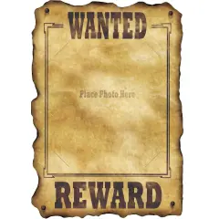 Western Wanted Sign (Pack of 12)