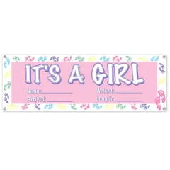 It'S A Girl Sign Banner (Pack Of 12)